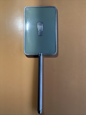 Vintage Handheld Mirror Metal With Green Antique