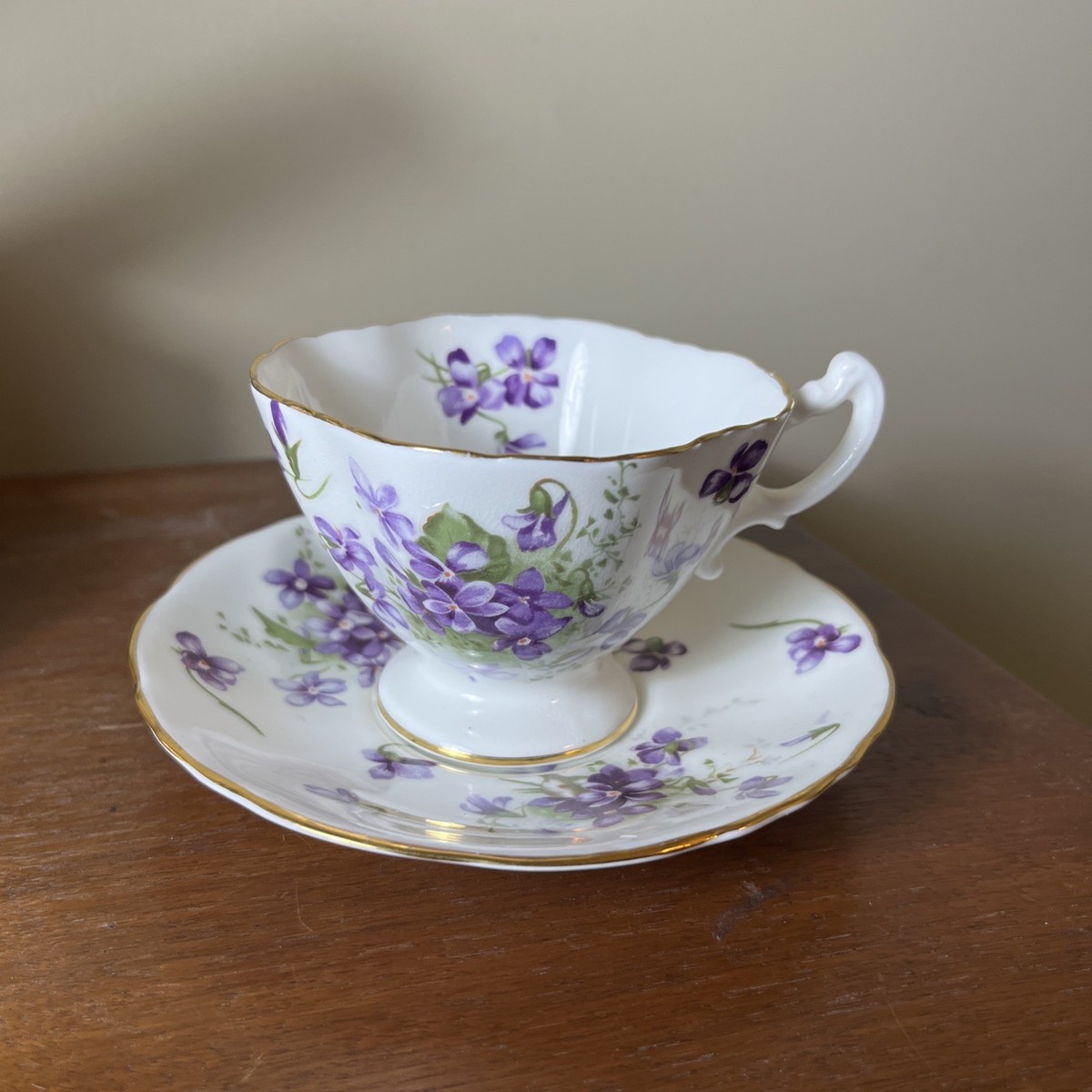 Hammersley Victorian Violets Tea Cup And Saucer Bone China English