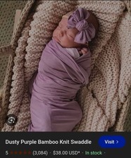 NWT Dusty Purple Bamboo Knit Swaddle