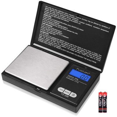 Fuzion Precision Pocket Scale 200g x 0.01g, Digital Gram Small Black 