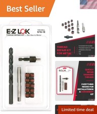 Thread Repair Kit for Metal Carbon Steel Threaded Inserts 5/16-18 and Install...