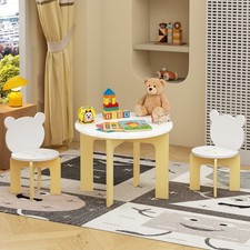 Kids Activity Play Table and 2 Bear Chairs Set Toddler Boy & Girl Daycare Desk