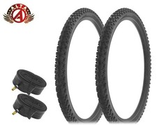 2 ALTA 27.5" x 2.20 MTB Tires – Rugged Knobby ALL-TERRAIN w/48mm Schrader TUBES.