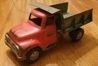 VINTAGE 1950's TONKA PRESSED STEEL DUMP TRUCK ORIGINAL RED GREEN PAINT