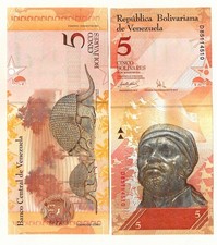 VENEZUELA 5 BOLIVAR 2007 UNC