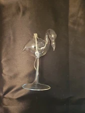 Vintage Lamplight Farms Oil Lamp Hand Blown Glass  Flamingo 