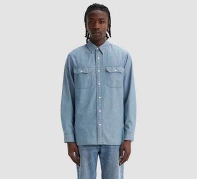 Levi s Shirt Men's XL The Worker Blue Relaxed Fit Button Up Pockets Denim