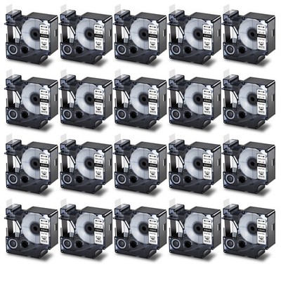 20x 18445 Black on White IND Vinyl Label 3/4''x18' for DYMO Rhino 5000 5200 Tape
