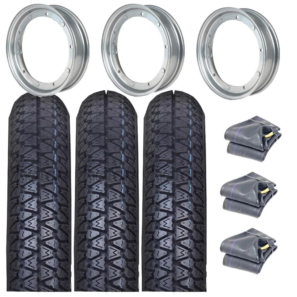 FA ITALIA KIT 3 RUOTE VESPA 50 PK S (V5X2T) GOMMA CERCHIO CAMERA D'ARIA 3.00-10