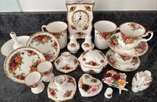 Royal Albert Old Country Roses 20 Pieces, Clock, Mugs , Egg Cups, Cup & Saucer
