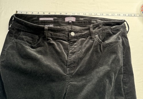 NYDJ Hose Größe 14 schwarz Cord Marilyn gerade Lift Biese Stretch Taschen Reißverschluss - Bild 8 von 11