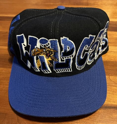 Vintage 90s Kentucky Wildcats Top of the World Graffiti Snapback Black Wool Hat - Picture 1 of 8