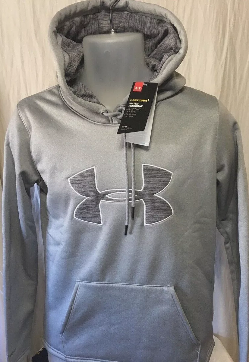 UNDER ARMOUR WOMEN UA BIG LOGO STORM1 HOODIE, SIZE XS, GREY, 1284743 025