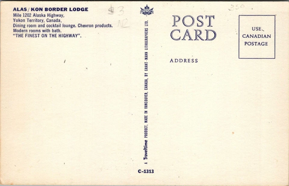 Postal Alas/Kon Border Lodge Territorio del Yukón Canadá Foto 2 de 2