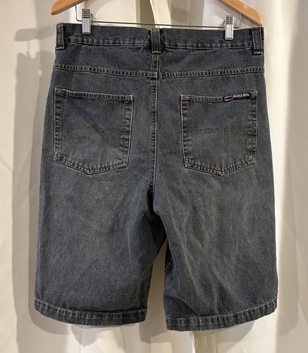 VINTAGE Bugle Boy Blue Denim Jean Shorts Men's Size 34 90s Y2K - Picture 4 of 6
