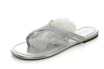 NWD Talbots Cece Braid Metallic Thong Sandals Women's Sz Shoes