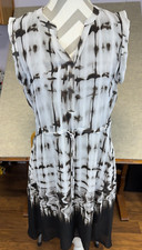 Simply Vera Dress Women S Black Gray Drawstring Sleeveless Lined Pockets