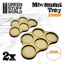 MDF Movement Trays 5 x 25mm compatible with Wargame miniature game AOS skirmish