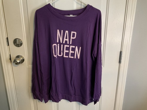 Nap Queen Shirt Long Sleeve Jersey Material Size X-Large Plum Color - Picture 2 of 6