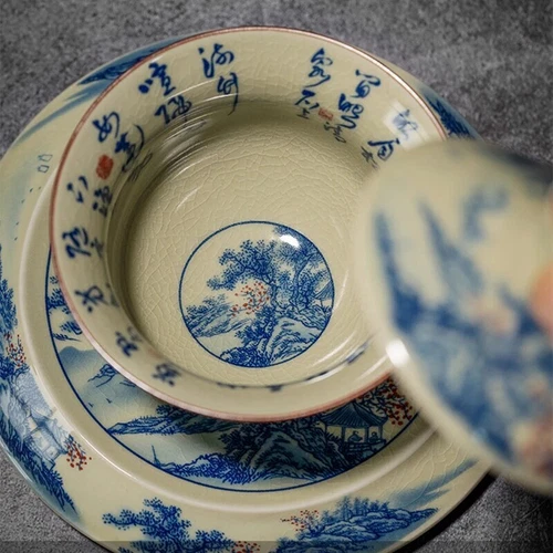 160ml Gaiwan Tee Landschaft Chinesische Keramik Öffnung Gaiwan für Teeterrine Teegeschirr - Bild 5 von 7