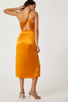anthropologie one-shoulder silk midi dress New Anthropologie One-Shoulder Silk Midi Dress Sz 4