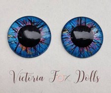 Blythe Doll Metallic Eyechips Blue Eye Chips 14mm Custom Furby Ooak Bjd