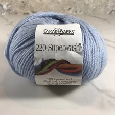 CASCADE YARNS 220 SUPERWASH WOOL YARN 100g COL NO. 279 LIGHT BLUE