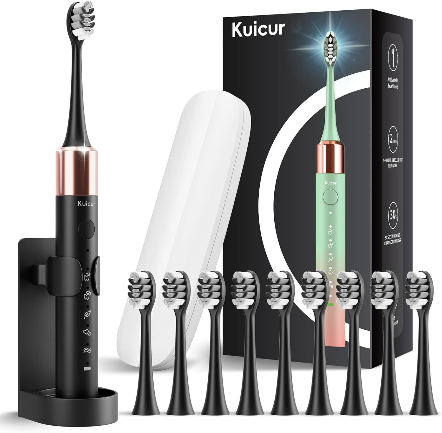 Sonic Electric Toothbrush for Adults and Kids, Comes with 10 Brush Heads