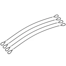 4 Pack 12" Safety Cable Lock Stainless Steel 2mm Dia Security Wire Rope Black
