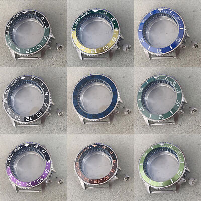 41.5MM Steel Watch Case Black Inner Shadow Mineral Glass for NH35/NH36 Movement
