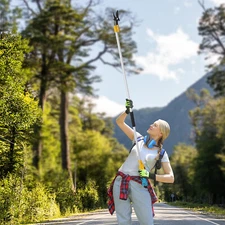 Electric Pruner Cordless Pruning Shears Extension Pole Bar Tool Lithium 2Battery