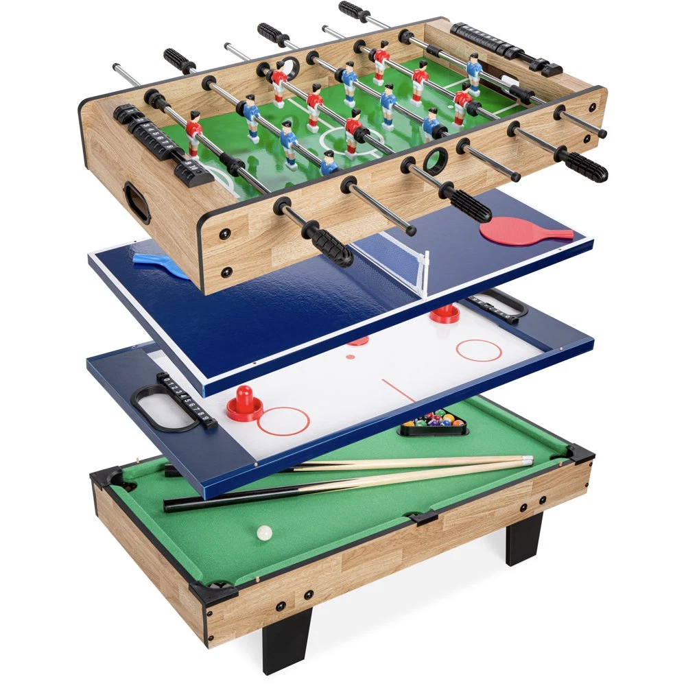 4 In 1 Multi Game Table Childrens Arcade Set W Pool Billiards