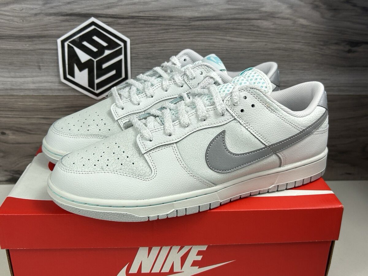 NEW Nike Dunk Low Retro SE Summit White Metallic Silver NEW Nike Dunk Low Retro SE Summit White Metallic Silver