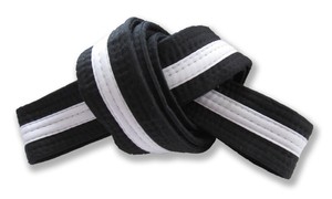 Image result for black belt white stripe taekwondo