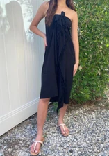 Sarong Solid Black Hawaiian Hawaii Luau Cruise Wrap Beach Pareo Wear Sexy Dress