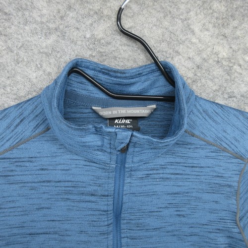 Kuhl Sweater Boys Medium Blue Alloy 1/4 Zip Pullover Long Sleeve Mid Layer Youth - Picture 2 of 17