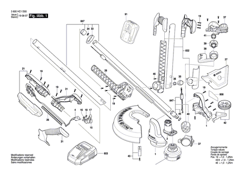 Bosch Ersatzteile für UniversalGrassCut 18-260 Akku Rasentrimmer - Bild 1 von 111