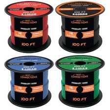 16 Gauge Car Audio Primary Wire 100ft  4 Rolls   Remote, Power/Ground Electrical