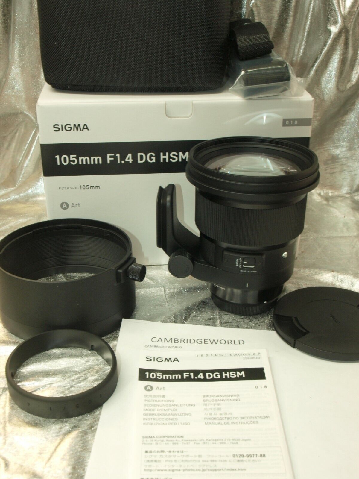 Sigma 105mm F1.4 ART DG HSM NEW PRIME Lens for CANON CAMERA in FACTORY BOX