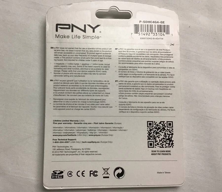 PNY Technologies 4 GB Secure Digital High Capacity Class 4 Card (P-SDHC4G4-GE) - Image 2 of 2