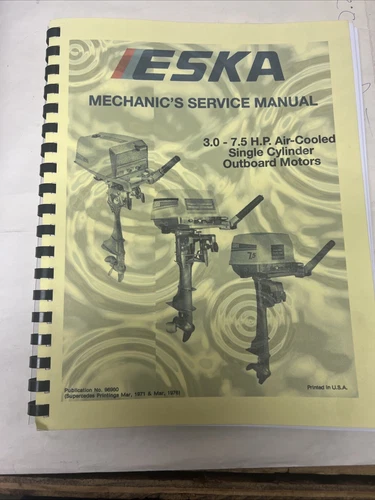 ESKA  OWNER'S SERVICE MANUAL 3.0 to 7.5HP