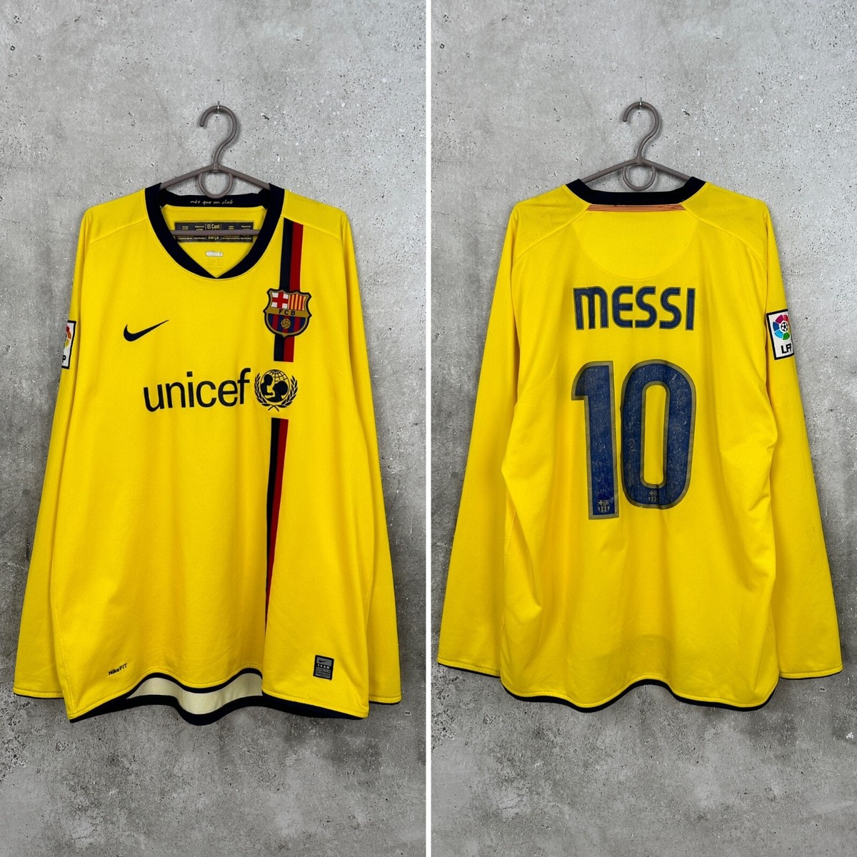 BARCELONA 2008 2009 2010 AWAY FOOTBALL SHIRT #10 MESSI NIKE