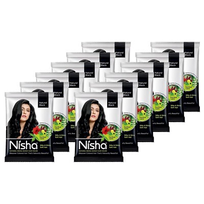 Nisha Natural Henna Powder For Hair Color, Natural Black Hair, Herbal Conditioni