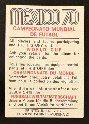 PANINI WORLD CUP 1970 CZERWONY/CZARNY - WYBIERZ SWOJE KARTY - Zdjęcie 22 z 348