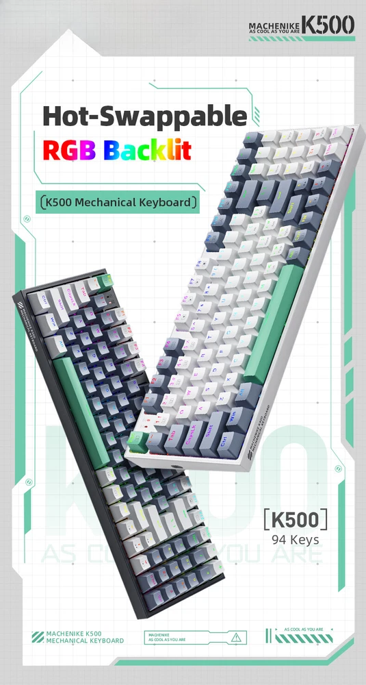 K500 94-Key Hot Swappable Wired Mechanical Gaming Keyboard