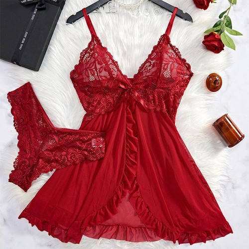 Lenceria Super Sexy Ropa Interior Erotica Camison Babydoll de Encaje para Mujer - Foto 6 di 19