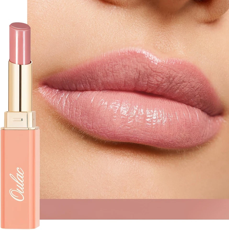 Oulac Nude Pink Lipstick - Moisture Shine Hydrating Lipstick & Tinted Lip Balm