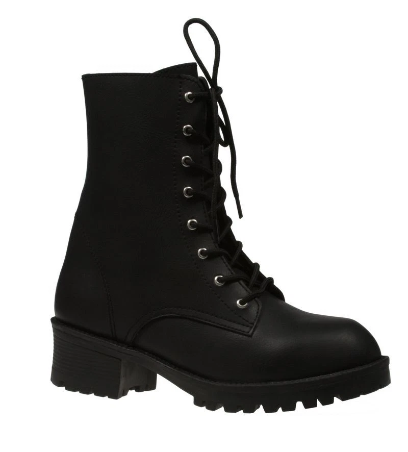 Inamagura Bottes Gothique Femme Lady Ranger Noir 12BA8 Cuir - Photo 1/1