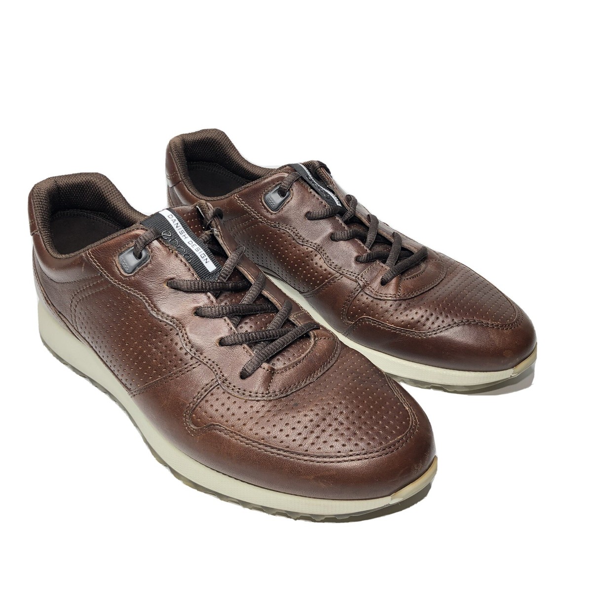 ECCO Mens Perforated Brown Leather Shoe Men main image 3