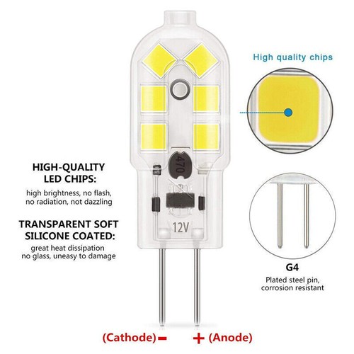 LED G4 2W = 20W SMD Capsule Light Bulb 12V Corn Lamp Replace Eco Halogen Bulbs - Picture 6 of 14